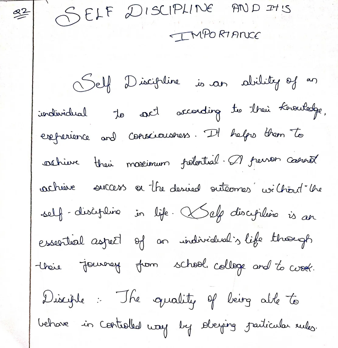 Handwriting Sample - Rohan Gupta