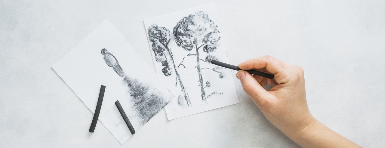 Students taking part in the Caricature Competition